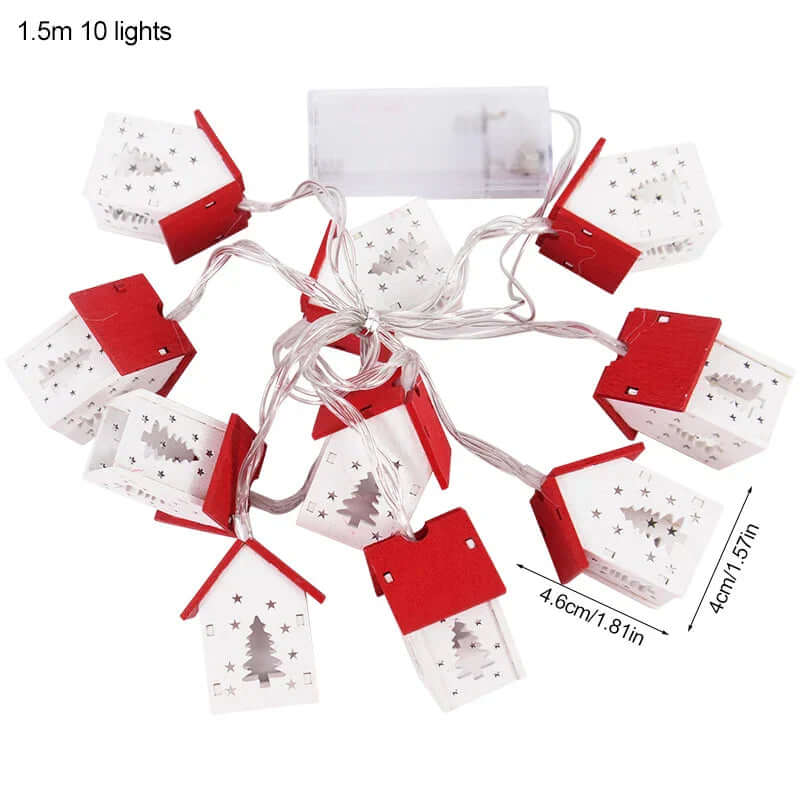 Hängende Holz-Weihnachtshäuser mit LED