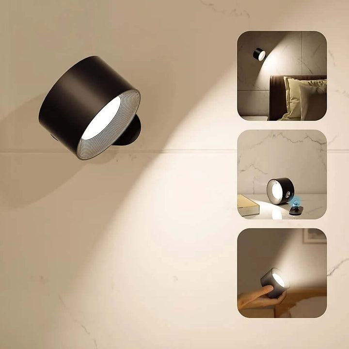 Kabellose LED Wandleuchte mit 360° Rotation