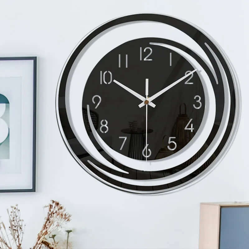 Moderne Acryl Wanduhr - Schwarz
