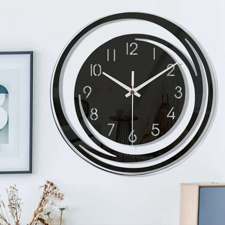 Moderne Acryl Wanduhr - Schwarz