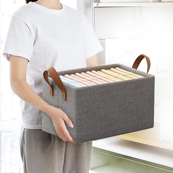 Boîte de rangement pliable avec poignées