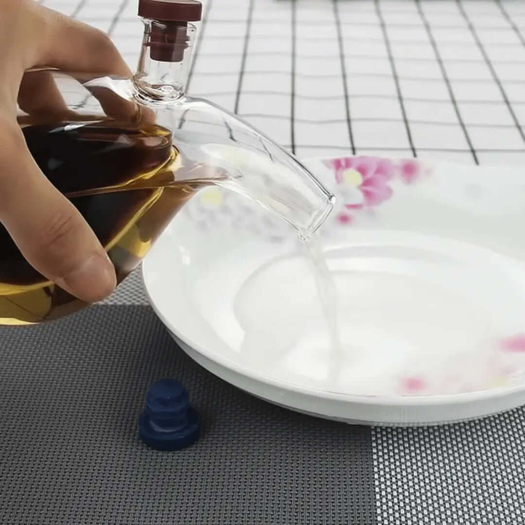 Doppelter Öl- & Essigspender aus Glas