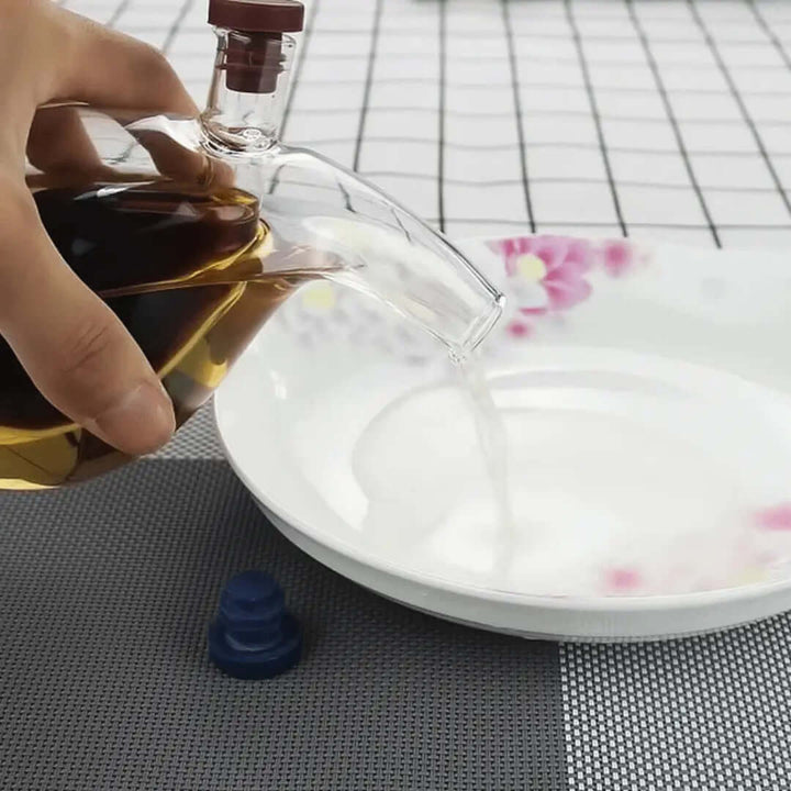 Doppelter Öl- & Essigspender aus Glas