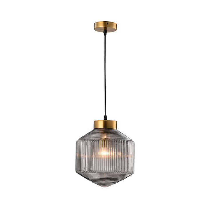 Moderne Trommel Pendelleuchte Glas 25cm