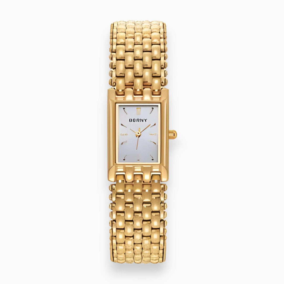 Quadratische Damenuhr mit grünem Zifferblatt - Eleganter Stil