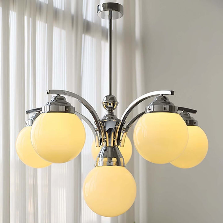 Runder Retro-Kronleuchter aus Glas
