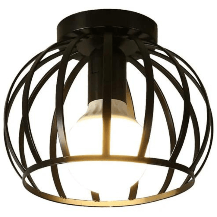Industrielle Deckenleuchte Schwarz Metall Design