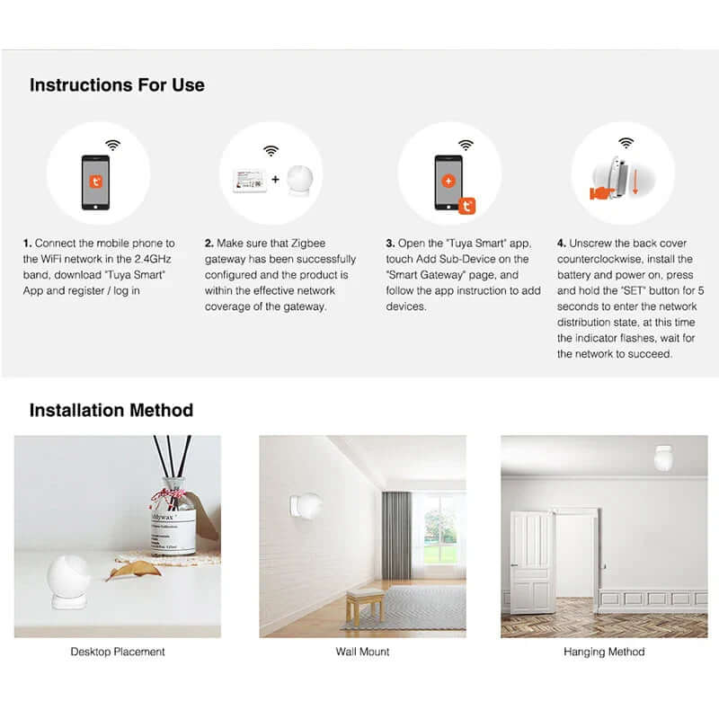 Smart Zigbee Bewegungsmelder mit App-Steuerung