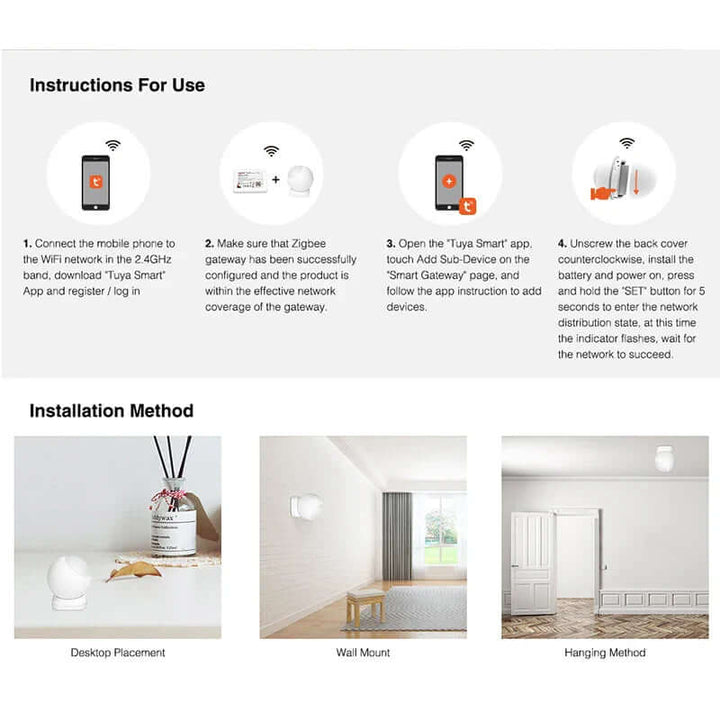 Smart Zigbee Bewegungsmelder mit App-Steuerung