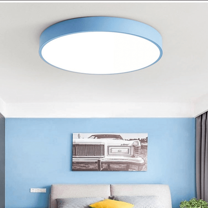 Plafonnier LED rond en bois moderne