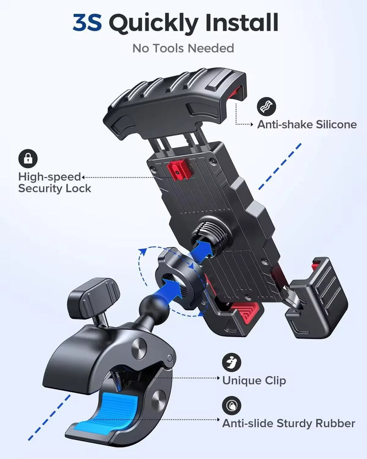 Robuster Fahrrad Smartphone Halter mit 360° Drehung