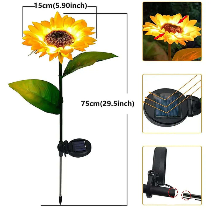 Solar Gartenleuchte Sonnenblume Wasserdicht Außen
