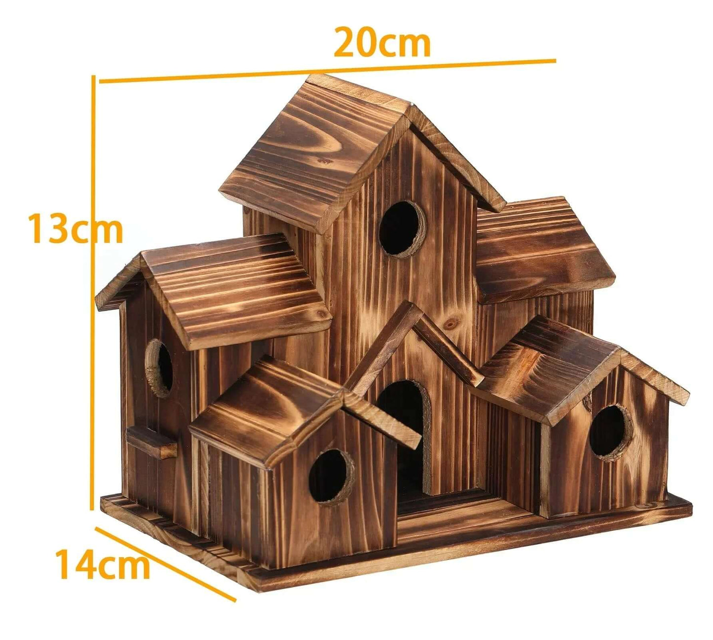 6-Loch Vogelhaus Holz - Handgefertigt