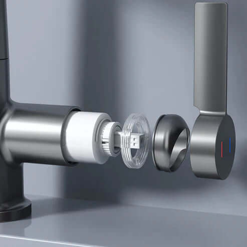 Flexibler Küchenarmatur mit LED, 360° drehbar