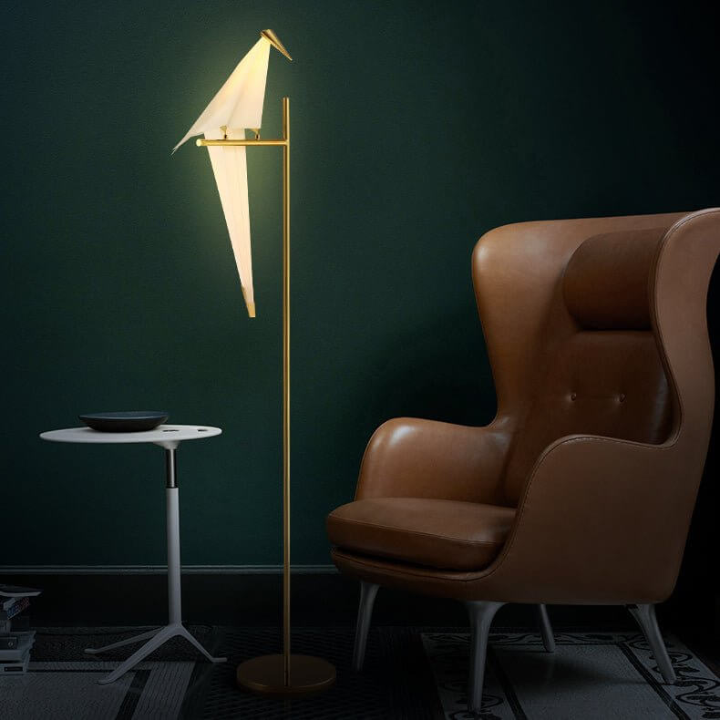 Magnetische LED Vogellampe, Origami Stil, Warmweiß