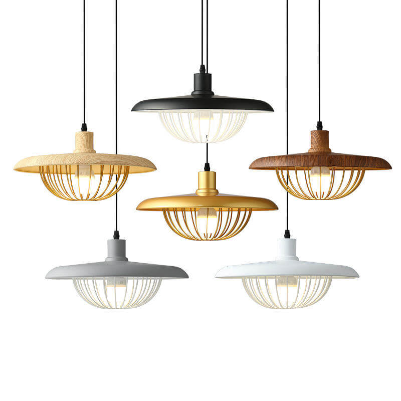 Holzmaserung Pendelleuchte Industrial Design Hängelampe