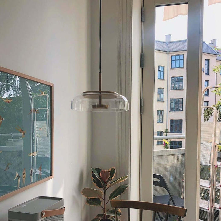 Moderne Pendelleuchte - Messing & Glas