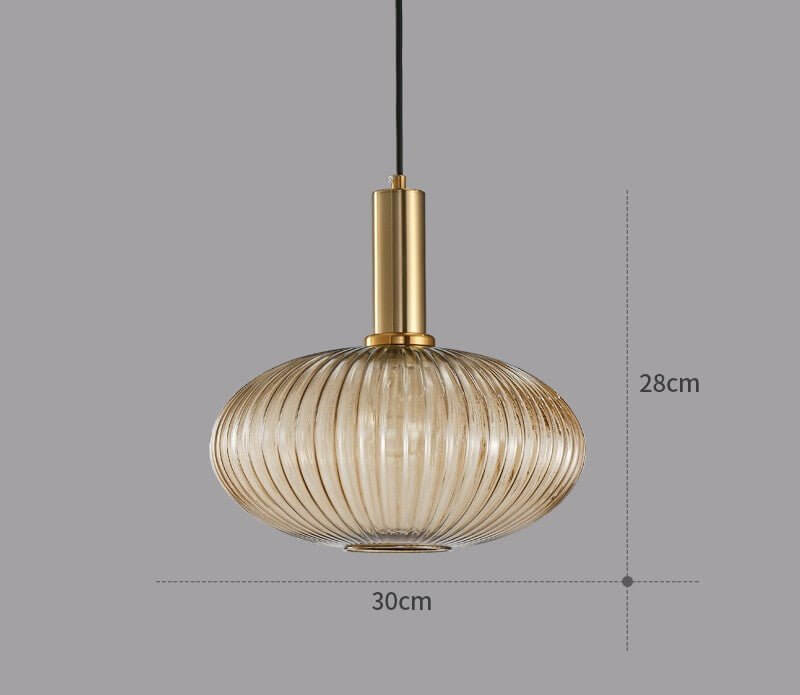 Lampe à suspension rétro en verre coloré