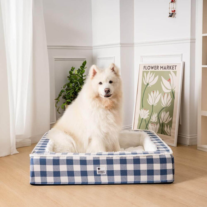 Gemütliches Hunde-Kuschelbett Kariert
