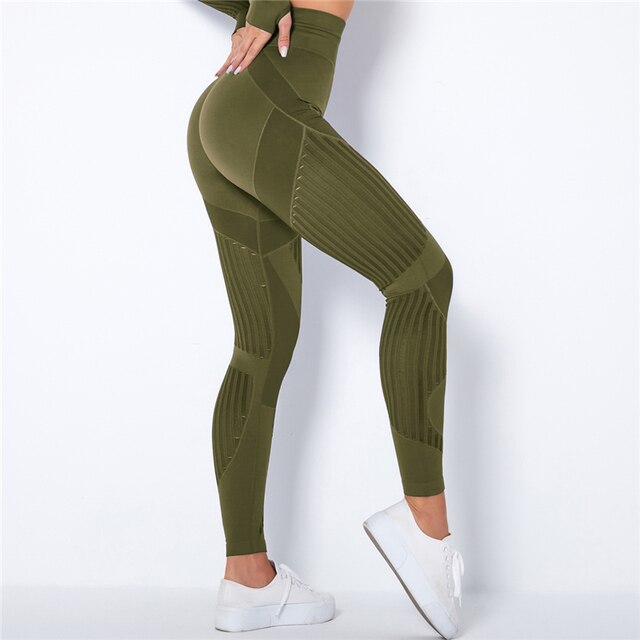 Anti-Cellulite-Kompressionsleggings, glatt und formend, in Armeegrün; unterstützt schlanke Beine und Reduzierung von Cellulit