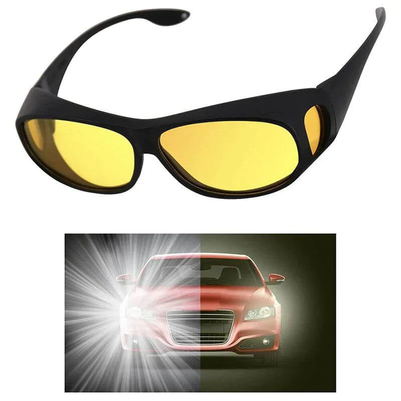 "Antireflektierende Nachtsichtbrille mit polarisierter Linse, ideal für Nachtfahrten, reduziert Blendung, bietet UV-Schutz."