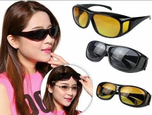 "Antireflektierende Nachtsichtbrille mit polarisierter Linse, ideal für Nachtfahrten, reduziert Blendung, bietet UV-Schutz."