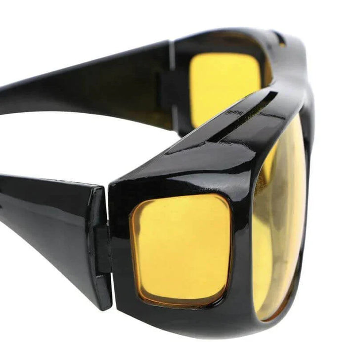 "Antireflektierende Nachtsichtbrille mit polarisierter Linse, ideal für Nachtfahrten, reduziert Blendung, bietet UV-Schutz."