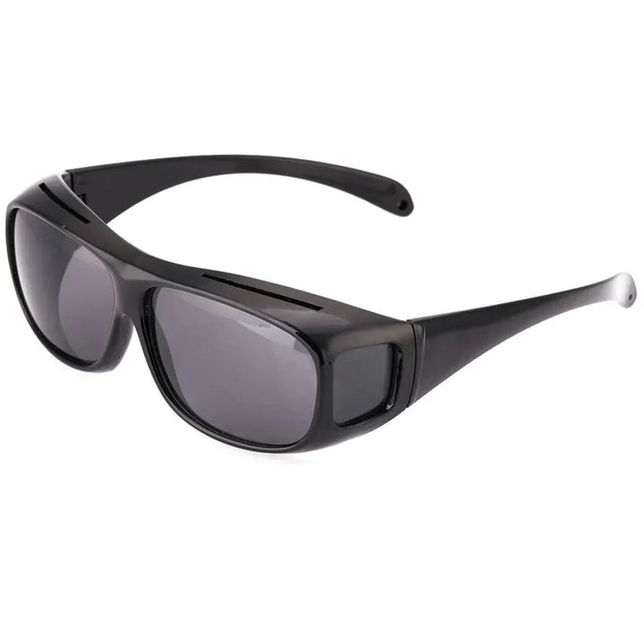 "Antireflektierende Nachtsichtbrille mit polarisierter Linse, ideal für Nachtfahrten, reduziert Blendung, bietet UV-Schutz."
