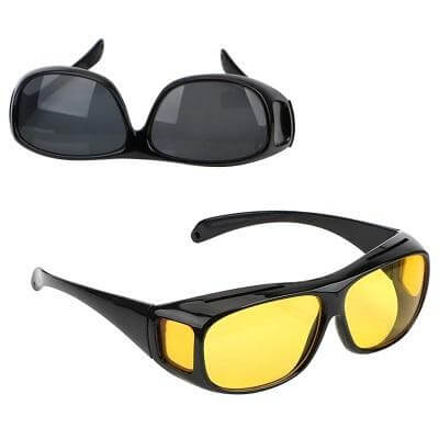 "Antireflektierende Nachtsichtbrille mit polarisierter Linse, ideal für Nachtfahrten, reduziert Blendung, bietet UV-Schutz."