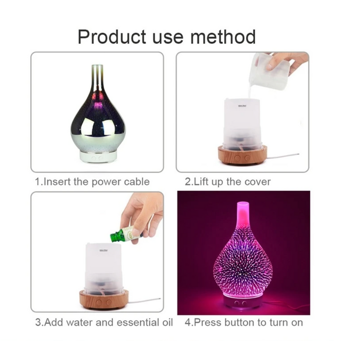 Aromadiffuser mit LED-Lichtshow, elegante Glasoberfläche, 7 Farben, 500ml Fassungsvermögen, stilvolle Entspannung für zu Haus