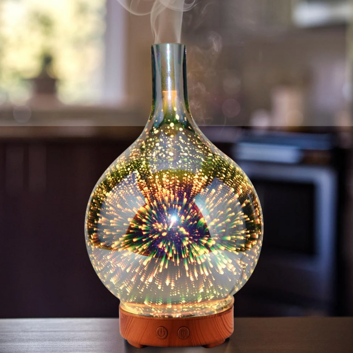 Aromadiffuser mit LED-Lichtshow, elegante Glasoberfläche, 7 Farben, 500ml Fassungsvermögen, stilvolle Entspannung für zu Haus
