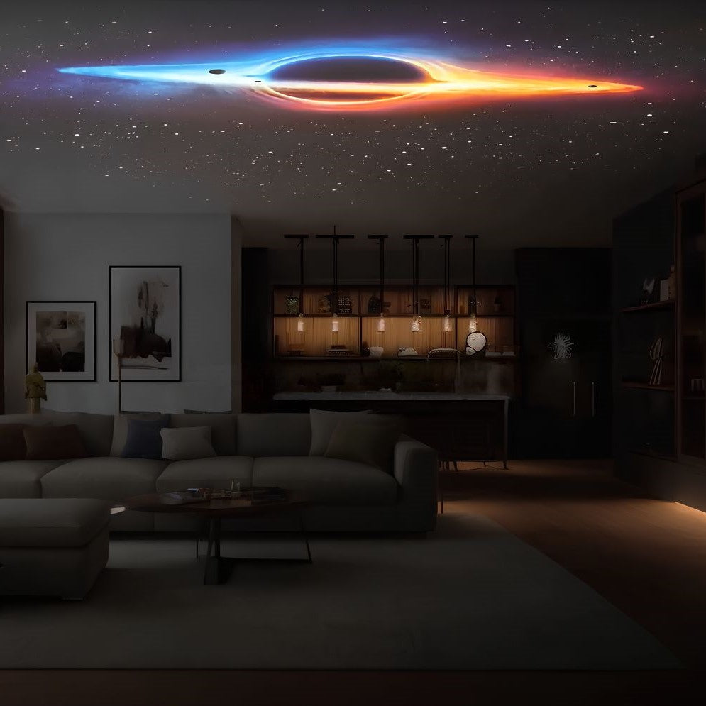 "AstroGlow Projektorlampe projiziert faszinierenden Sternenhimmel, kompakt und USB-betrieben; ideal für beruhigende Abende."