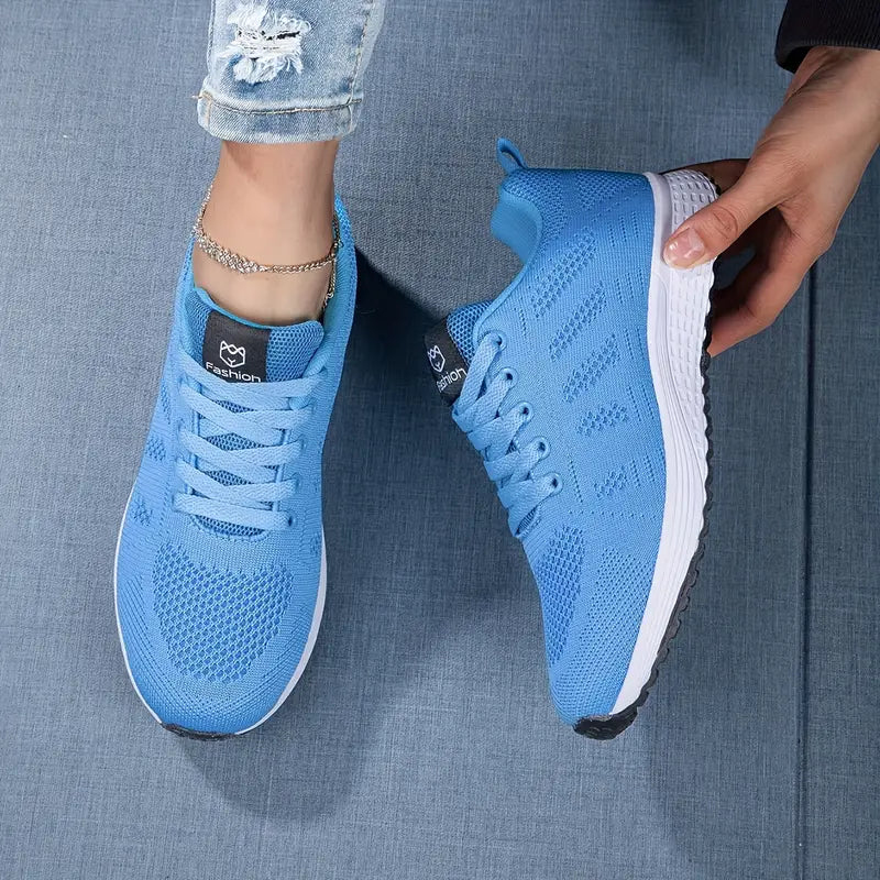 "Atmungsaktive Damen Sneaker in elegantem Design, Mesh-Obermaterial, sportlich, vielseitig, sicherer Komfort."