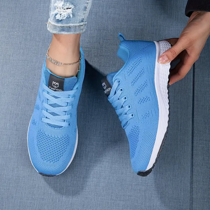 "Atmungsaktive Damen Sneaker in elegantem Design, Mesh-Obermaterial, sportlich, vielseitig, sicherer Komfort."