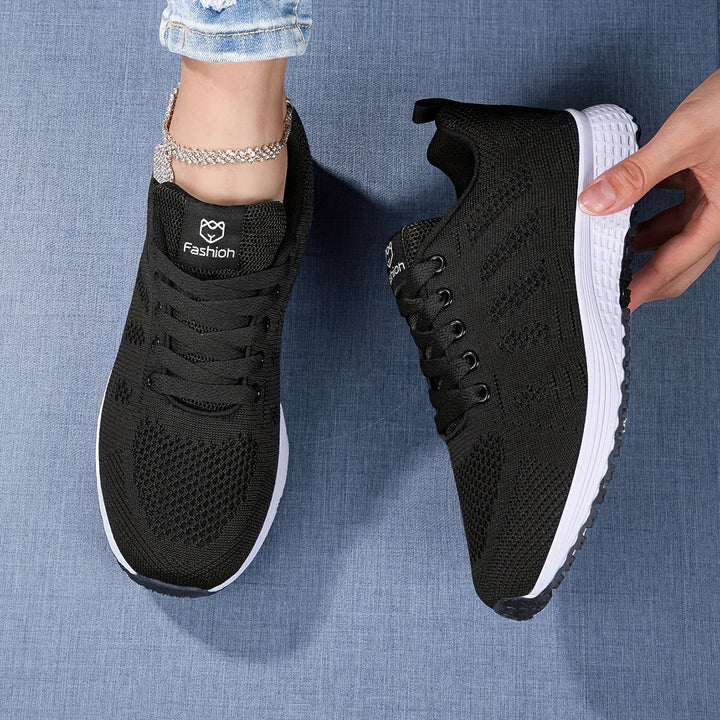 "Atmungsaktive Damen Sneaker in elegantem Design, Mesh-Obermaterial, sportlich, vielseitig, sicherer Komfort."