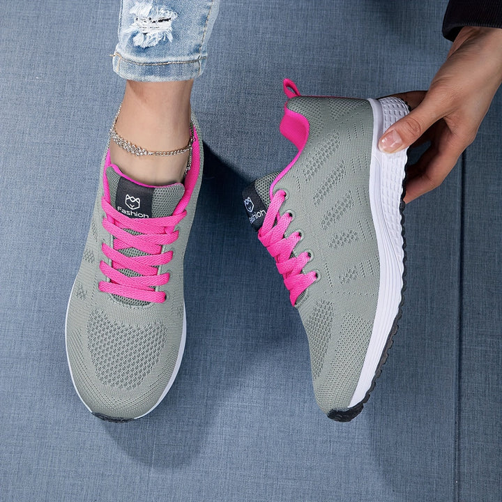 "Atmungsaktive Damen Sneaker in elegantem Design, Mesh-Obermaterial, sportlich, vielseitig, sicherer Komfort."