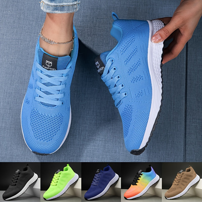 "Atmungsaktive Damen Sneaker in elegantem Design, Mesh-Obermaterial, sportlich, vielseitig, sicherer Komfort."