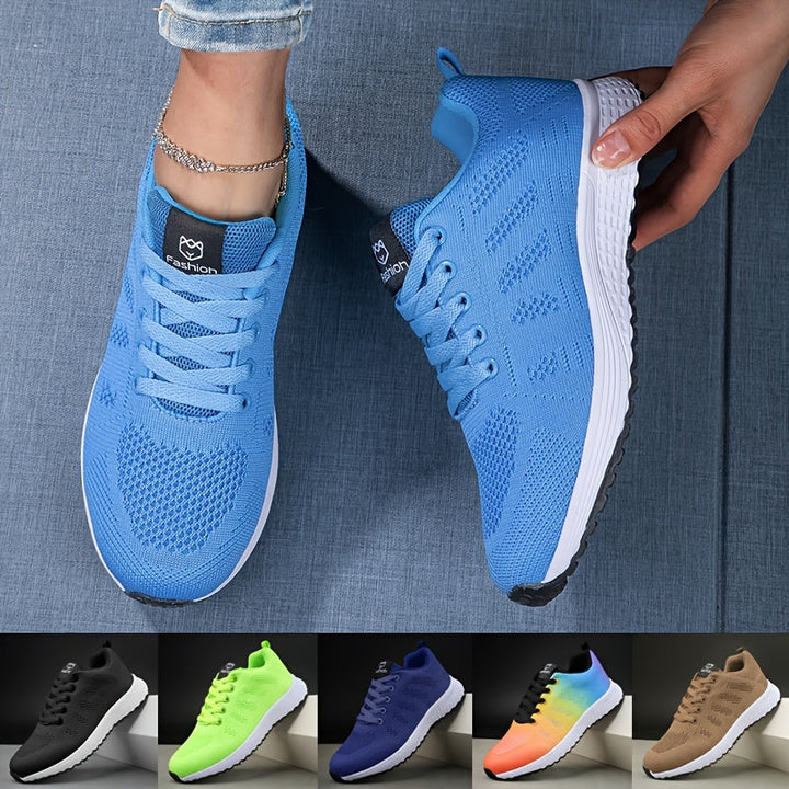 "Atmungsaktive Damen Sneaker in elegantem Design, Mesh-Obermaterial, sportlich, vielseitig, sicherer Komfort."