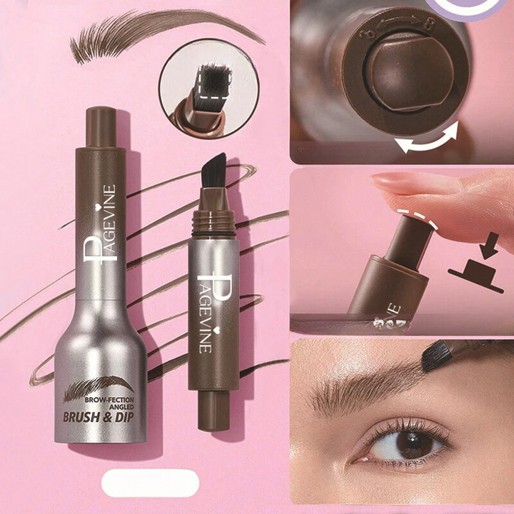Augenbrauenstift mit wasserfester 3D-Formel, braun, breite Pinselspitze, natürliche Definition, für subtile und intensive Loo