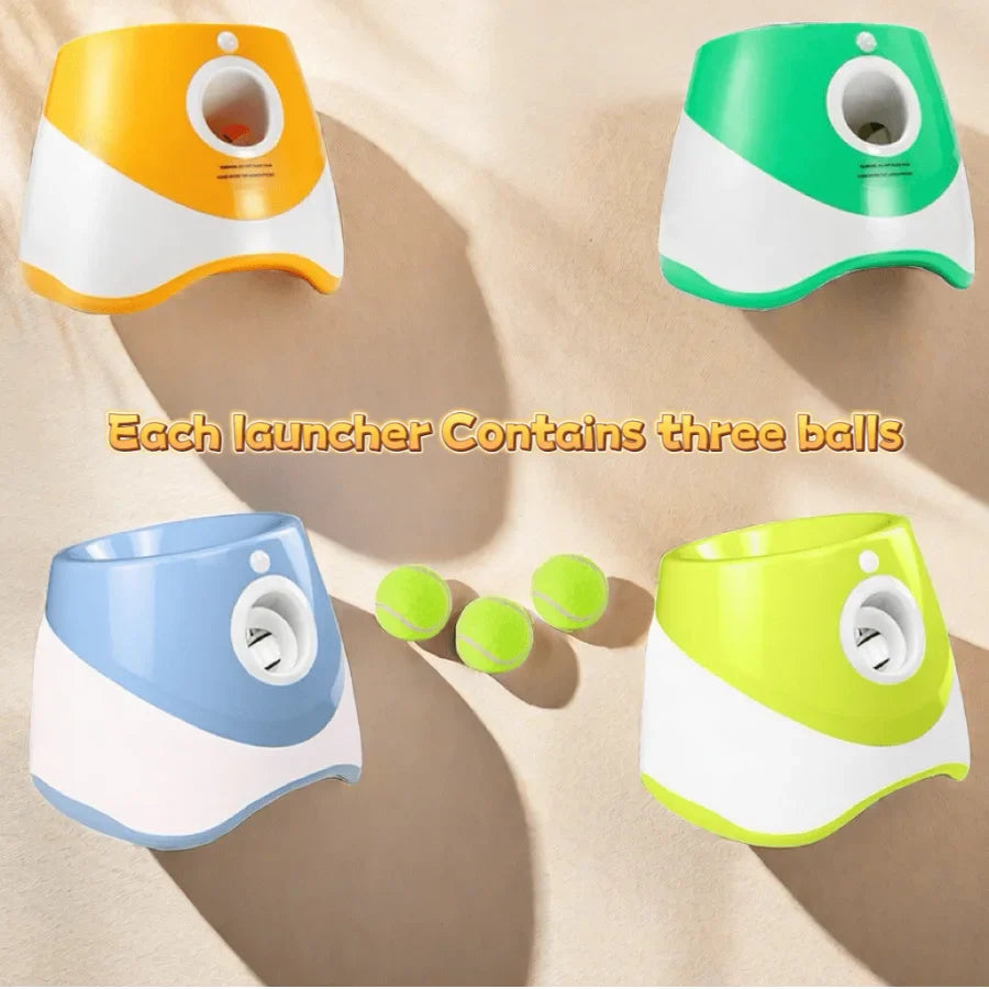 "Automatischer Ballwerfer für Hunde, USB-wiederaufladbar, kompakt, in Blau, Grün, Hellgrün, M, Orange, für aktives Spiel."