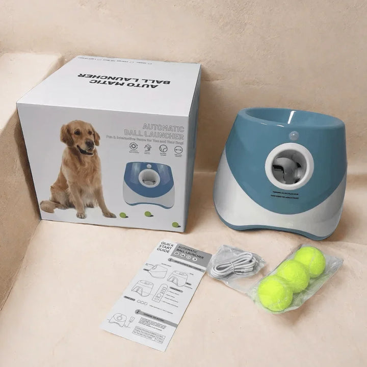"Automatischer Ballwerfer für Hunde, USB-wiederaufladbar, kompakt, in Blau, Grün, Hellgrün, M, Orange, für aktives Spiel."