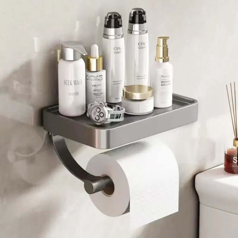 Edelstahl Toilettenpapierhalter mit Ablage