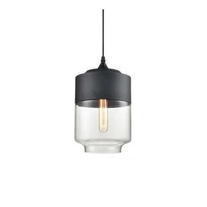 Élégante suspension en verre et bois