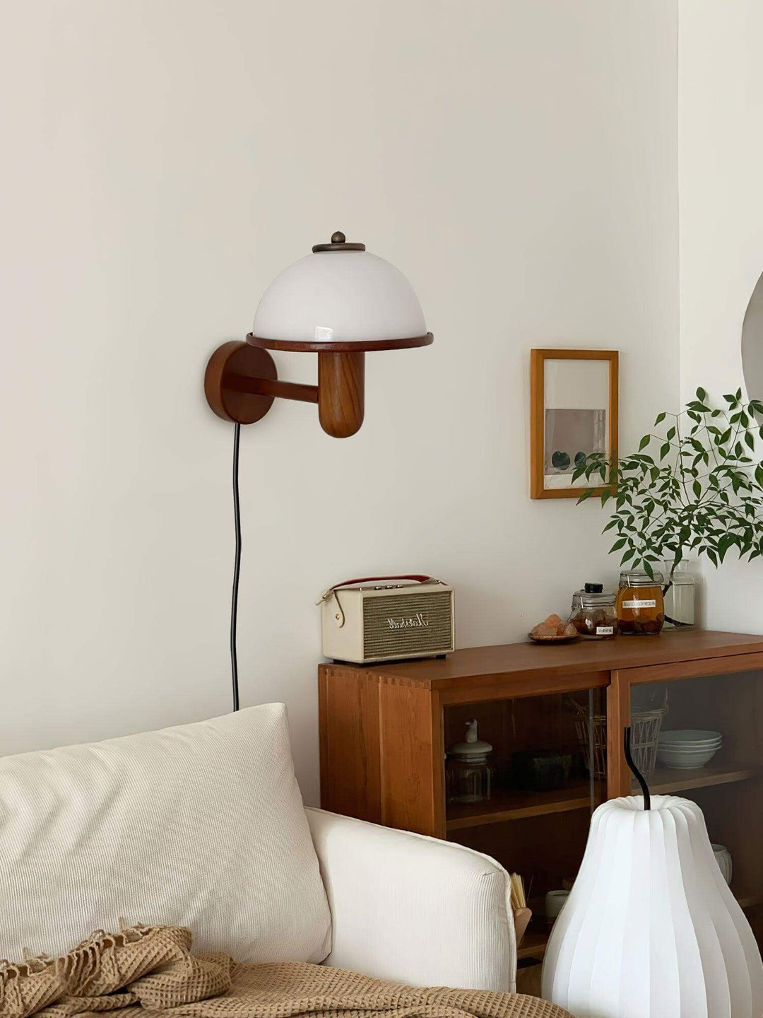 Pilz Design Wandleuchte Holz Modern