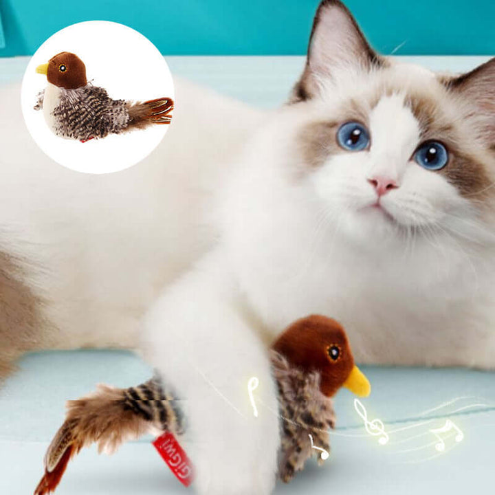 Jouet interactif pour chat oiseau avec sons