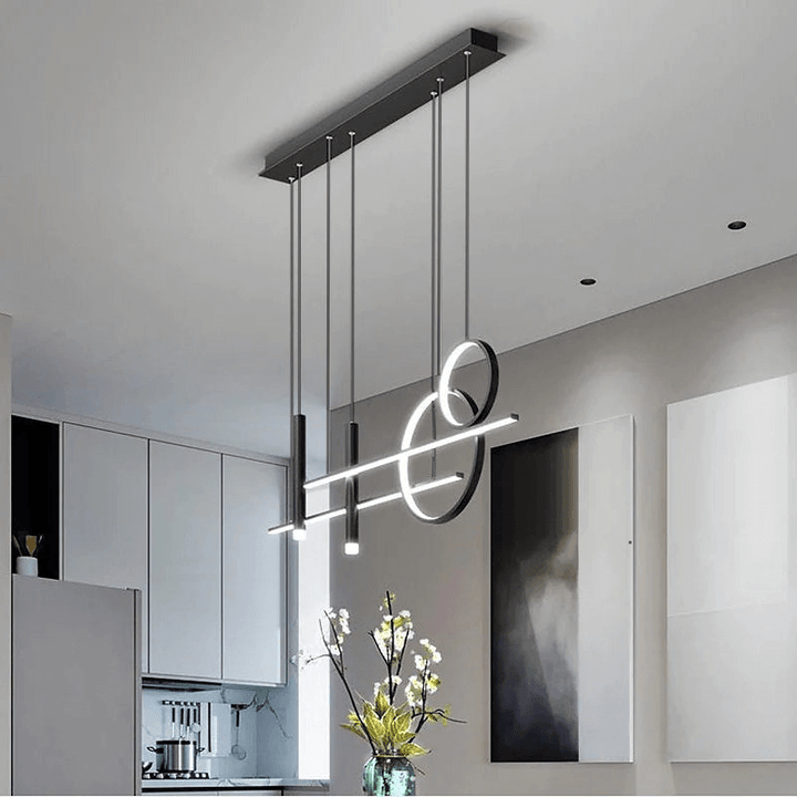 Moderne LED Hängeleuchte Schwarz
