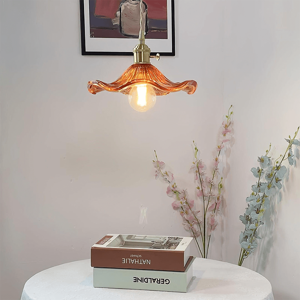 Blumen Pendelleuchte Glas LED