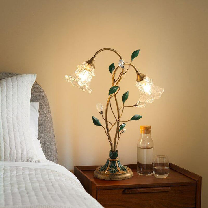 Blumen-Tischlampe Vintage-Stil 45x55cm