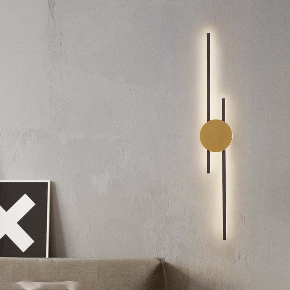 Moderne Industrielle LED-Wandleuchte Gold Schwarz