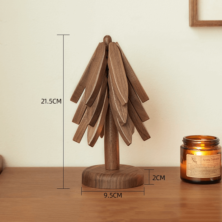 Ensemble de sous-verres en bois Motif arbres - Décoration de table